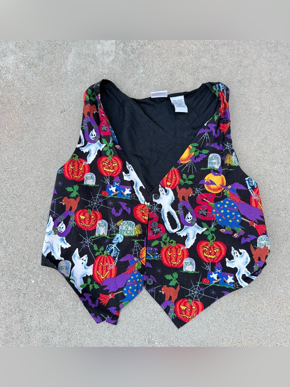 Vintage 90s Basic Editions Halloween Vest size large teacher